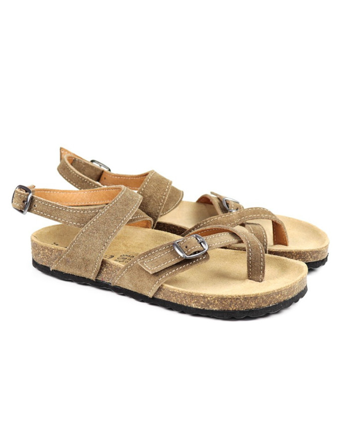 Women's Taupe Sandals Ginova with Anatomical Insole