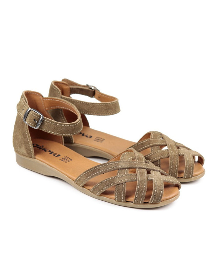 Sandalias Rasas Ginova con Cross Strips Open