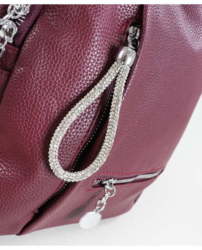 Women's Backpack with Decorated Zipper