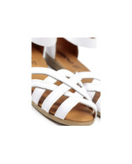 White Sandals Rasas Ginova with Cross Strips Open