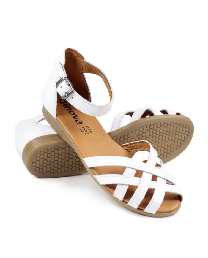 Sandalias Rasas Ginova con Cross Strips Open
