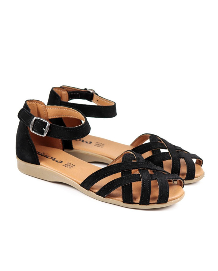 Sandalias Rasas Ginova con Cross Strips Open