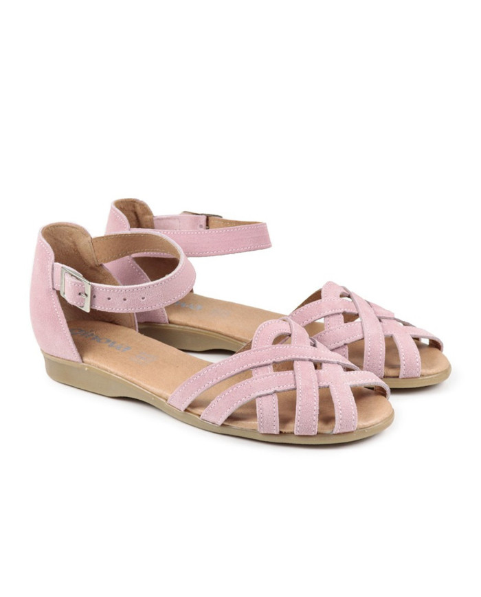 Pink Sandals Rasas Ginova with Cross Strips Open