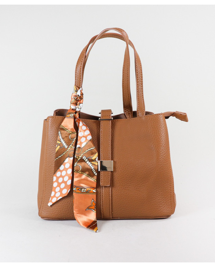 Women's Bag with Decorative Scarf