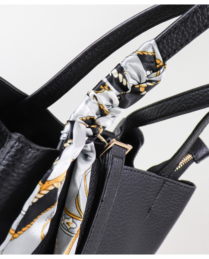 Women's Bag with Decorative Scarf