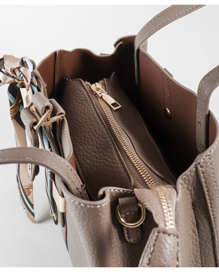 Women's Bag with Decorative Scarf