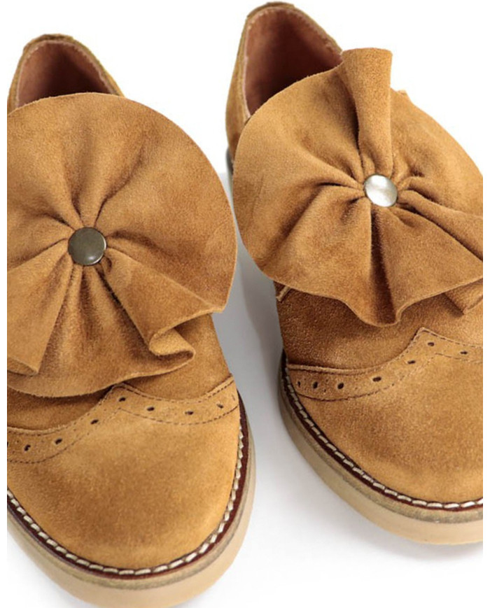 Sapato Camel de Senhora Ginova Tipo Oxford