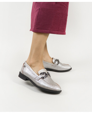 Women's Moccasy with Metallic Apply