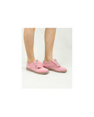 Sapatos baixos em pele de Carneira Ginova com Atacadores