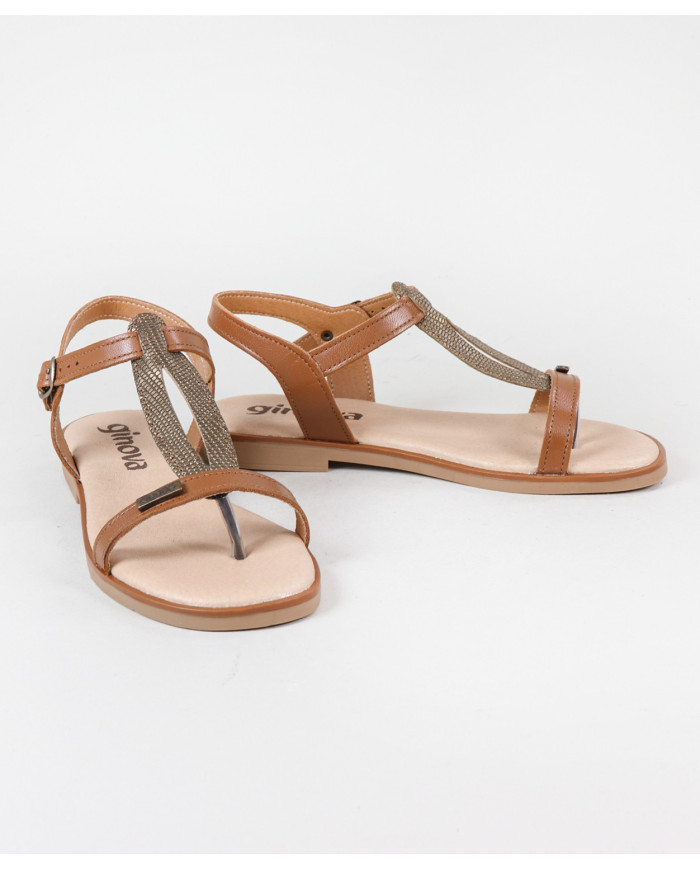 Sandalias de mujeres con decoración de rayas