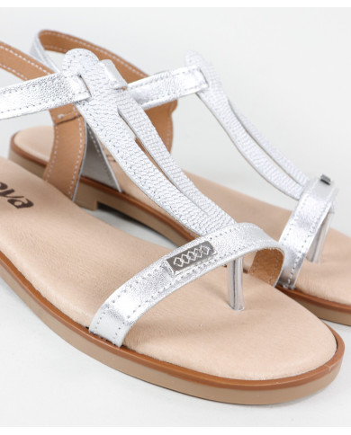 Sandalias de mujeres con decoración de rayas