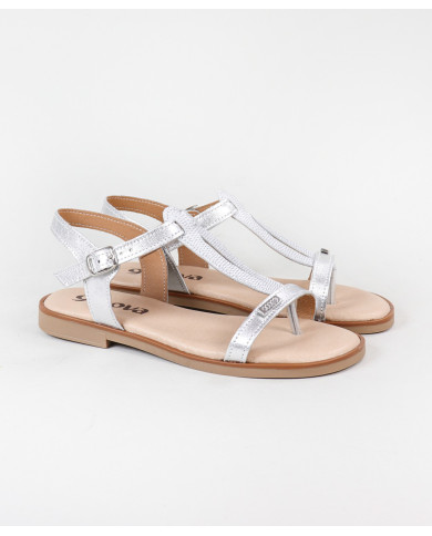 Sandalias de mujeres con decoración de rayas