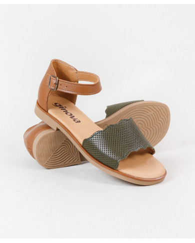 Women's Sandals with Perforated Strips