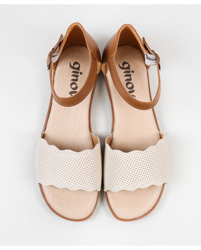 Women's Sandals with Perforated Strips