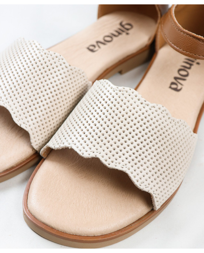 Women's Sandals with Perforated Strips