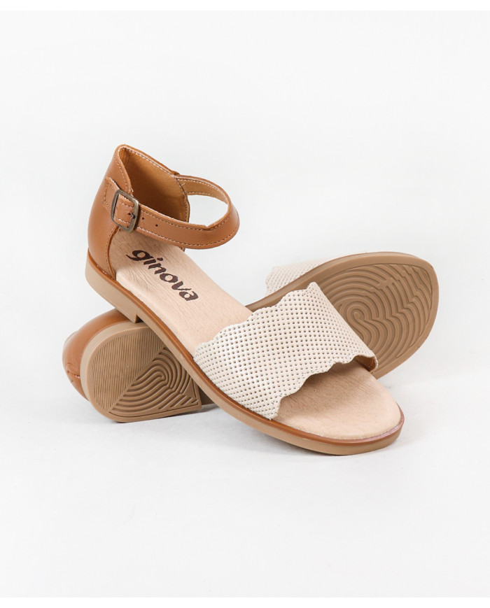 Women's Sandals with Perforated Strips