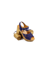 Women's Blue Sandals Ginova in Camurça