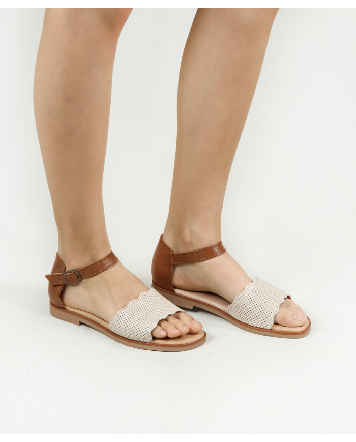 Women's Sandals with Perforated Strips