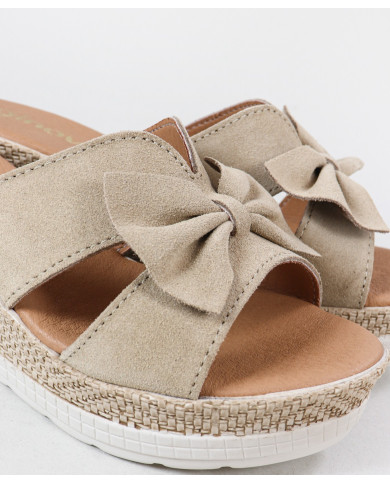 Wedge Woman Slippers with Lace Decorative