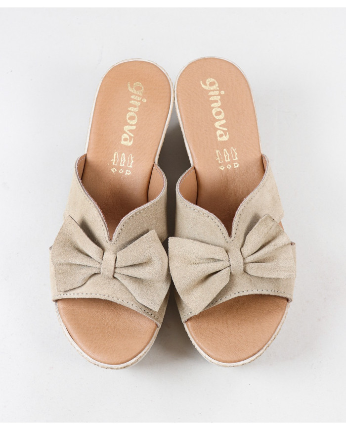 Wedge Woman Slippers with Lace Decorative