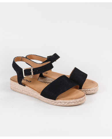 Sandalias femeninas compensadas con tira de agarre