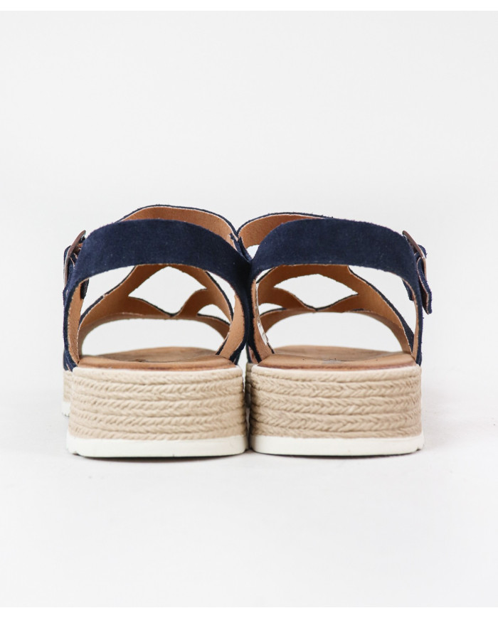 Sandalias femeninas compensadas con tira de agarre