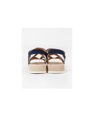 Sandalias femeninas compensadas con tira de agarre