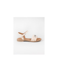 Ginova Women's Sandals with Strip Decorated with Chain