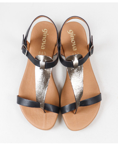 Sandalias de mujeres con decoración de rayas