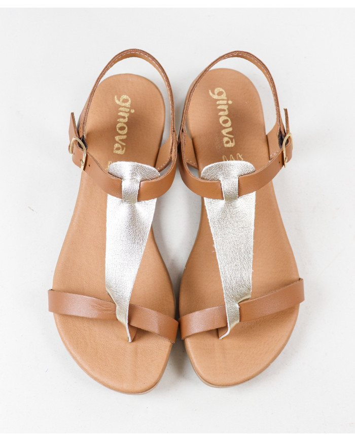 Sandalias de mujeres con decoración de rayas