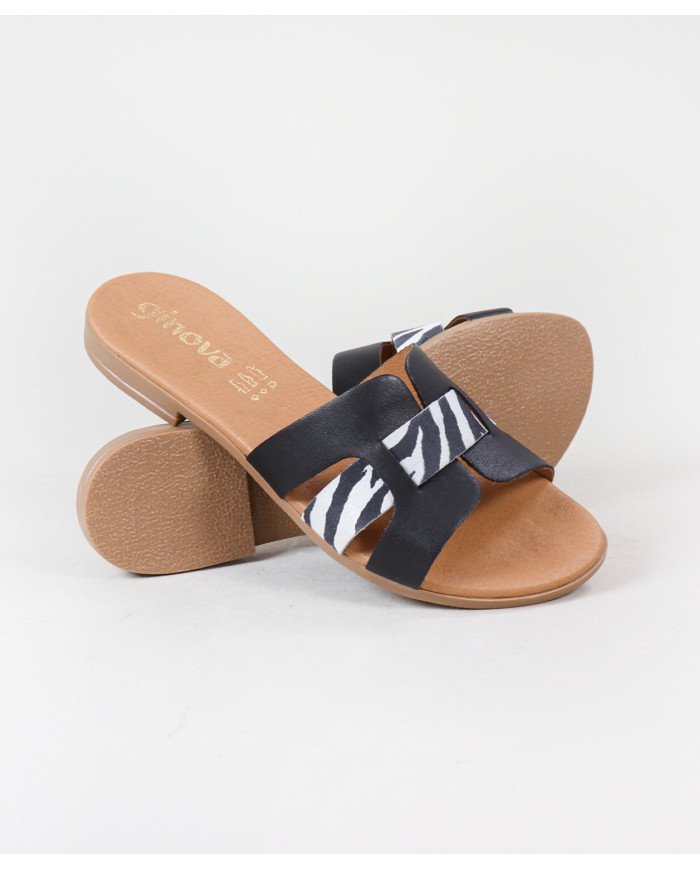 Ginova Women's Slippers with Strip Decorated