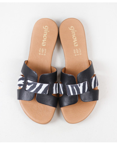 Zapatillas de mujer Ginova con decoración de rayas