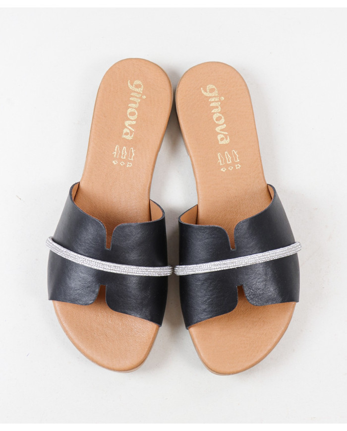 Ginova Women's Slippers with Strip Decorated