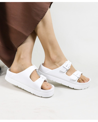 White DeFonseca Women's Platform Slippers