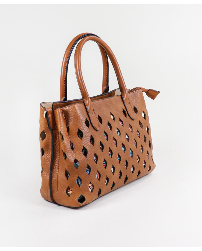 Perforated Women's Bag with Interior Necessaire
