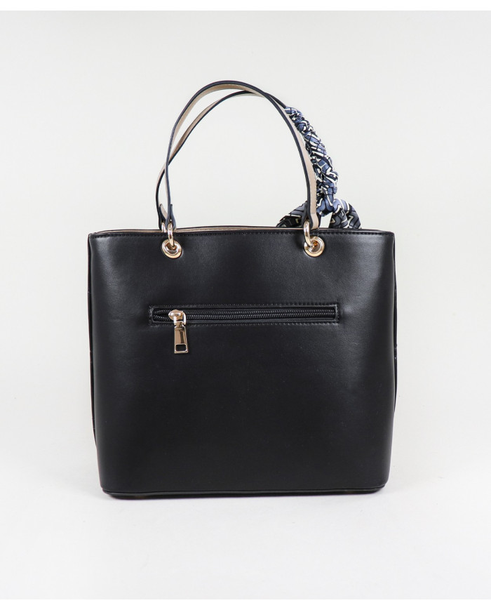 Perforated Women's Bag with Decorative Scarf