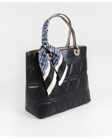 Perforated Women's Bag with Decorative Scarf
