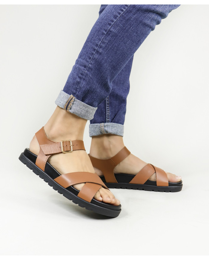 Sandalias de mujeres con azulejo de goma