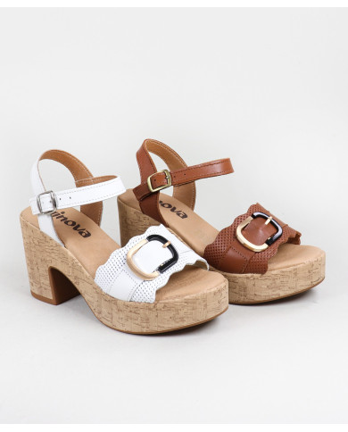 Sandalias de mujer Ginova con decoración de rayas