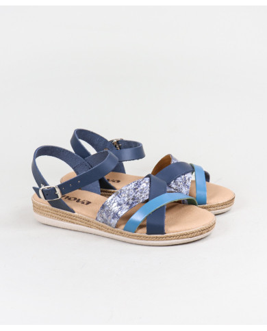 Ginova Women's Sandals with Decorated Strips