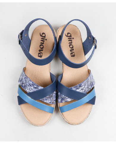 Ginova Women's Sandals with Decorated Strips
