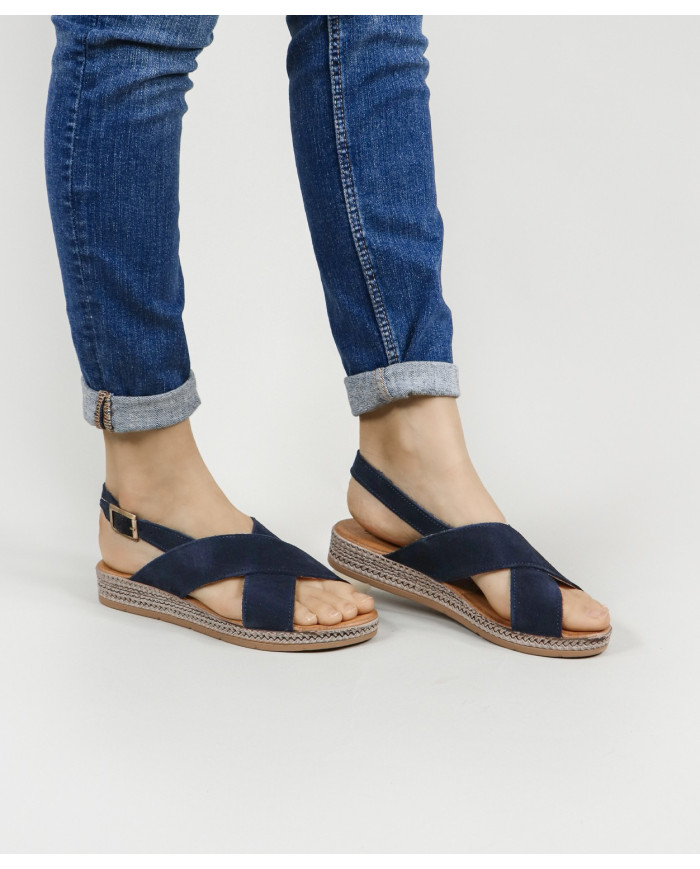 Ginova Women's Slippers with Cross Strips