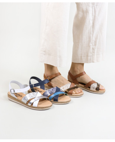 Sandalias de mujeres Ginova con tiras decoradas