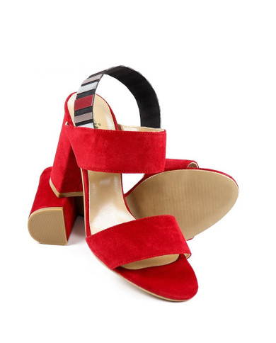 Women's Red Sandals Ginova Elegant with Elastic