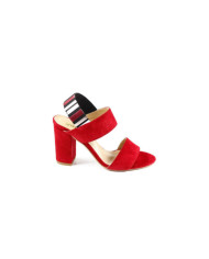 Women's Red Sandals Ginova Elegant with Elastic