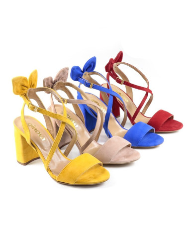 Sandals of Lady with Lace Behind and Strips Ginova