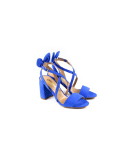 Blue Electric Lady Sandals with Laço Behind and Strips Ginova