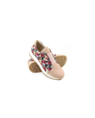 Ladies Pink Trainers with Geometric Pattern