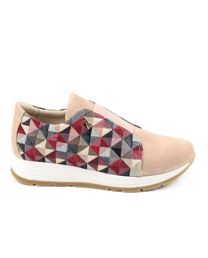 Ladies Pink Trainers with Geometric Pattern