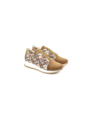 Ladies Camel Trainers with Geometric Pattern